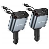 $23 2 Pack Retractable Car Charger 4 in 1 Fast...