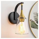 $50 1-Light Bathroom Wall Sconce Light, Black...