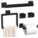 $30 5-Pieces Matte Black Bathroom Hardware...