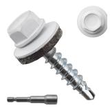 $24 300pcs #10 x 1 White Hex Head Self-Drilling...