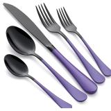 $36 20-Piece Black and Purple Silverware Set...