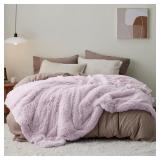 $63 Bedsure GentleSoft Fluffy Lavender Purple...