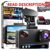 $110 4K+4K Dash Cam Front and Rear, Free 128GB...