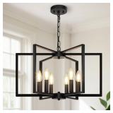 $44 Black Farmhouse Chandelier, 6 Light...
