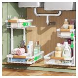 $44 Kitstorack Under Sink Organizer, 2 Tier...