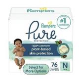 $28 Pampers Pure Baby Diapers Size Newborn, 76...