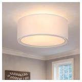 $50 Luupyia 3-Light Double Fabric Drum Ceiling...