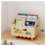 $41 Wood Kids Bookshelf, Montessori Bookshelf,...