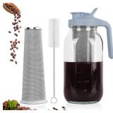 Cold Brew Coffee Maker,64 oz Mason Jar Pitcher...