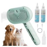 Pet Steam Brush for Dogs & Cats - 2-in-1...
