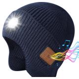 Bluetooth Beanie with Light, Built-in Wireless...