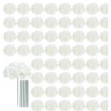 $34 AVIVIHO 65pcs Fake Flowers White Hydrangea...