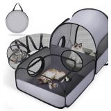 Portable Cat Playpen with Surround Tunnel,...