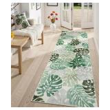 $35 Wonnitar Leaf Washable 2x6 Rug Runner,...