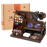 $40 TESLYAR Wood Phone Docking Station for Men...
