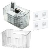 Set Of 2 Storage Organizer Bins Wall Mounted...