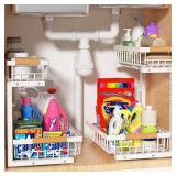 $40 Under Sink Organizer 2 Pack, 2 Tier Slide...