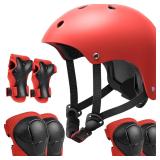 Kids Bike Helmet Set, Adjustable Helmet for...