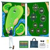 $63 Golf Chipping Game Mat, Double Sided Golf...