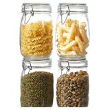 34oz Glass Food Storage Jars with Airtight...