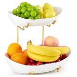 $33 2 Tier Ceramic Fruit Bowl for Kitchen...