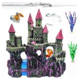 $26 PINVNBY Aquarium Resin Castle...