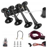 $54 12V 150dB Train Horn Kit - 4 Trumpet Super...