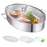 $54 Stainless Steel Fish Steamer, Fish Steamer...