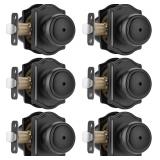 $67 6 Pack Matt Black Door Knobs with Camelot...