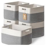 $54 5 Pack Woven Storage Baskets for Shelves,...