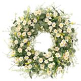 $35 Sggvecsy White Daisy Wreath 24 Inch with...