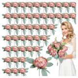 $46 50Pcs Artificial Peonies Flowers, 4  Dusty...