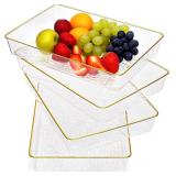 $28 4 Pack Clear Serving Trays, Deep Serving...