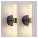 $80 Wall Sconces Set of Two Black and Brass...
