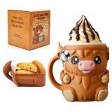 $27 Highland Cow Ice Cream Pint Holder with...