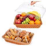 $43 DEAYOU 2 Pack Imitation Rattan Bread Basket...