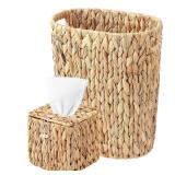 $52 Water Hyacinth Trash Can 15L & Wicker...