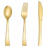 $62 N9R 500PCS Gold Plastic Silverware - Gold...