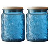 $32 ANSQU 23.7 FL OZ Blue Glass Jars, 2 Pack...