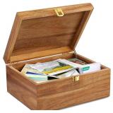 $32 DRASTAR Wooden Keepsake Box, Large Acacia...