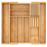 $32 Bamboo-Silverware-Drawer-Organizer-Kitchen,...