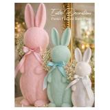 $35 Easter Decorations - 3 Pack Pastel Flocked...