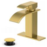 $38 Bathroom Faucet Brushed Gold Modern...
