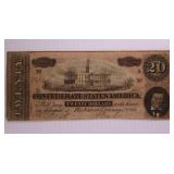 Confederate States of America $20 Bill