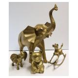 Brass Elephants, Bear, Rocking Horse