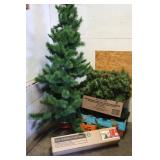 Artificial Christmas Trees & Lighted Garland