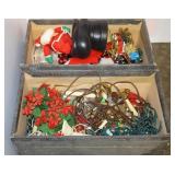 2 Trays of Christmas Decor