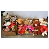 3 Trays of Stuffed Animals & Dolls