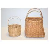 2 Signed Splint Oak Baskets