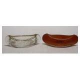 Vintage Glass Souvenir Canoes
